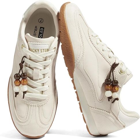 LUCKY STEP Women's Retro Casual Fashion Sneakers Classic Anti-Slip Neutral Walking Shoes Stylish Trainers Tennis Trendy Footwear in Saudi Arabia