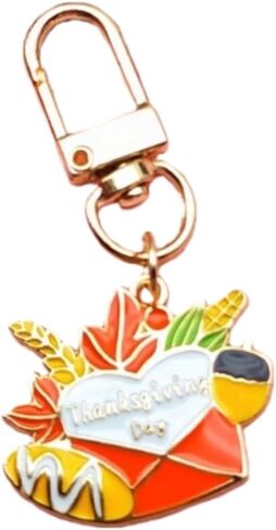 Thanksgiving Keychain Autumn Mushroom Turkey Pumpkin Squirrel Keychain Bag Charms in Saudi Arabia