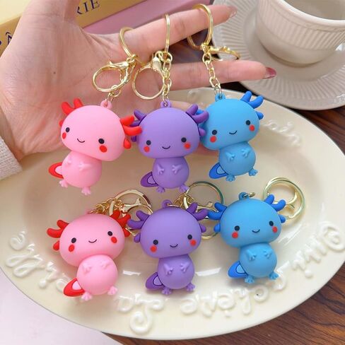 3 قطع سلاسل مفاتيح Kawaii للرجال والنساء، سلاسل مفاتيح لطيفة للمحفظة وحقائب الظهر والمحافظ والهواتف ومفاتيح السيارة هدايا للأصدقاء (أرجواني + أزرق + وردي) in Saudi Arabia