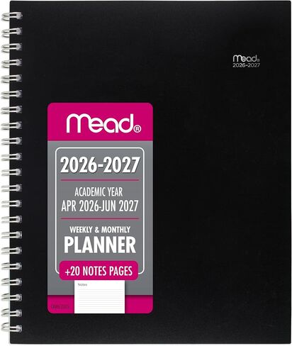 مخطط ميد 2026-2027 أكاديمي أسبوعي وشهري 15 شهرًا من أبريل إلى يونيو، 8-1/2 بوصة × 11 بوصة، أساسي، أسود (CAW62005) in Saudi Arabia