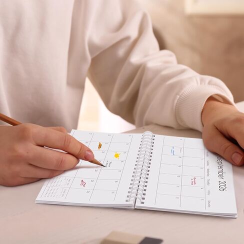 تقويم الجيب Phyxin 2026-2027، تقويم الجيب 2026 - يمتد من يناير 2026 حتى ديسمبر 2027، 2026-2027 مخطط شهري - 4.2 بوصة × 6.5 بوصة، مخطط جيب مع ملف للوازم المكتبية المدرسية، أرجواني in Kuwait