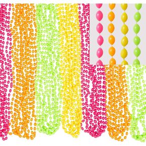 Assorted Neon Colors Bead Necklaces – 30" (Pack Of 50) - Ideal For Glamorous Celebrations & Gatherings
