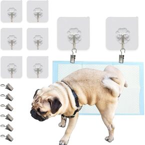 8 قطع من حامل وسادة التبول على الحائط لتدريب الكلاب على استخدام المرحاض في الأماكن المغلقة، حامل تبول الجراء مع خطاف ومشابك لاصقة قوية، حامل حائط لمنزل الكلاب من أي حجم لرفع أرجل الجراء in Kuwait