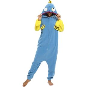 Wishliker Unisex Adult Fish Onesie Costume Halloween Cosplay Animal Pajamas One Piece M