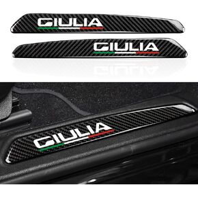 2PCS Car Threshold Protection Sticker Decals Trim Carbon Fiber Door Entry Guard Compatible with Alfa Romeo Giulia 2017 2018 2019 2020 2021 2022 2023 Accessories - Stelvio Not Fit