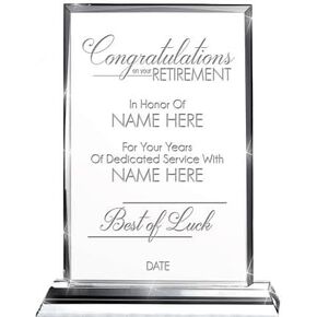 9 1/2" H Personalized Employee Award, Customized Corporate Employee Recognition Trophy Crystal Award