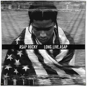 DecrPlus في أسرع وقت ممكن روكي نسيج يعيش راية الفن الموسيقى ألبوم ملصق جدار معلق العلم 3x3ft غرفة نوم زخرفة خلفية in Kuwait