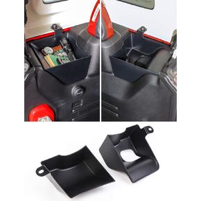 Savadicar RBR Wheel Well Storage Organizer for 2024+ Jeep Wrangler JL JLU 4XE - Set of 2 ABS Rear Trunk Side Trays to Maximize Storage Space, Interior Accessories, Black (Patent authorization)