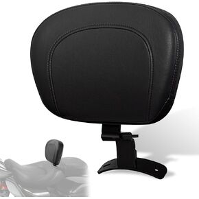 WOWTK Driver Backrest,Adjustable Rider Backrest Pad Kit for Harley Touring CVO Road Glide Road King Electra Glide Street Glide FLHR FLTRX FLHX FLHT 2009-2024 w/Low-Profile Two-up seat,Black