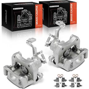 A-Premium Disc Brake Caliper Assembly with Bracket Compatible with Select Pontiac and Toyota Models - Vibe 2009-2010, Matrix 2009-2013, L4 2.4L - Rear Driver and Passenger Side, 2-PC Set