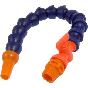 uxcell 14.4" Dark Blue 1/2-14NPT Thread Round Spout Plastic Flexible Oil Coolant Pipe Hose