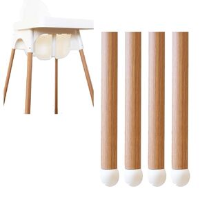 Highchair Decorative Leg Wraps, 4 Pcs Bamboo Style Highchair Adhesive Strips High Chair Accessories High Chair Leg Wraps Sticker, Compatible with IKEA Antilop Highchair (Oak Pattern)