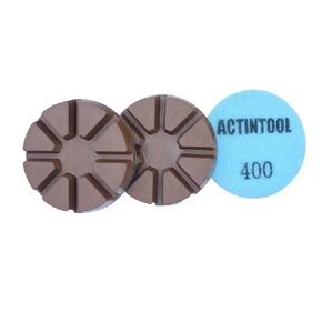 3 inch Copper Bond Polishing Puck for Concrete Terrazzo Floor, Set of 3 Grit 30, 3" Copper Resin Hybrid Bond Polishing Pad for Concrete Floor Grinding Machine