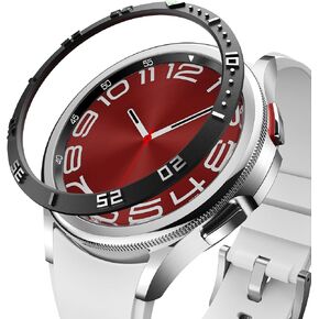 BAIHUIAM Bezel Cover Compatible with Samsung Galaxy Watch 6 Classic Case 43mm, Stainless Steel Bling Bezel Ring Adhesive Cover Anti Scratch Protector Accessory - Silver