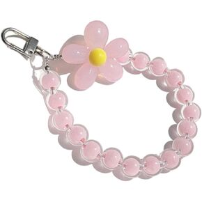Colorful Flower Beaded Phone Lanyard - Delicate and Elegant Flower Accessory Phone Chain