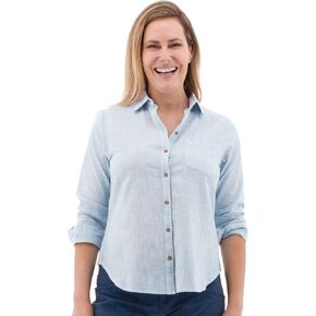 قميص برينكلي نسائي من القطن خفيف الوزن بأكمام طويلة من Aventura in Kuwait