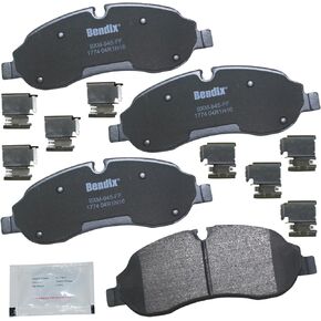 Bendix Priority 1 Semi-Metallic Front Disc Brake Pad Set for Ford Transit-150 2017-2015, Transit-250 2017-2015, Transit-350 2017-2015, Transit-350 HD 2017-2015 - (CFM1774)