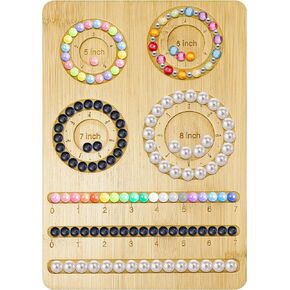 Orgthin Bead Boards for Jewelry Making Bead Tray Bracelet Board with Measurement Bamboo Bead Design Board for Bracelet, Necklace Bracelet Making Kit 7.9"x11.4"