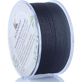 KONMAY 0.4mm Black Nylon String with Case for Bracelets,163 Yards Thin Braided Nylon Satin Cord for Jewelry Making, Beading,Chinese Knotting, Kumihimo, Macramé in Kuwait