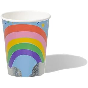 Coterie Mermaid Cups (Set of 10 paper cups) - Mermaid Party Cups For Mermaid Party, Mermaid Birthday Party, Baby Shower - Mermaid Party Supplies | 9oz Iridescent Cups and Glitter Stick-On Mermaids