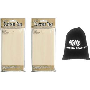 علامات Ranger Ink Tim Holtz Distress Heavystock رقم 8، 20/عبوة من قطعتين مجمعة مع حقيبة مشروع صغيرة من Artsiga Crafts in Kuwait