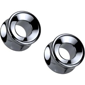 Pierced Owl Hematite Stone Light Weight Double Flared Tunnel Plugs, Sold as a Pair