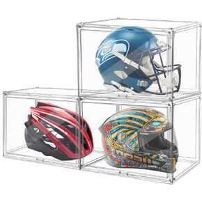 3Pack Extra Large 17.7"X13"X13" Clear Acrylic Organizer Box Display Case, Plastic Holder with Magnetic Door for Figures, Books, Handbags, Purses, Boots