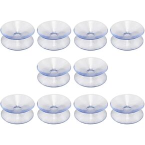 Faddare Clear Suction Cups, 10pcs Suction Cups Multifunctional Mirror Double Sided Non-Slip Glass Tabletop(Size:35mm)