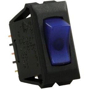 JR Products 13685 Blue/Black SPST Illuminated On/Off Switch