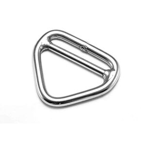 US STAINLESS 2 Pieces Stainless Steel 316 (6mm x 50mm) Triangle Ring Welded with Cross Bar Marine Grade