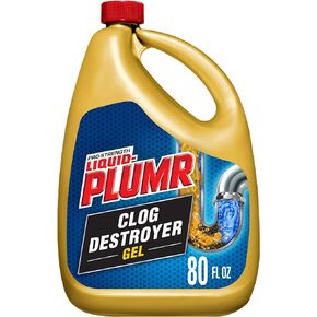Liquid-Plumr Pro-Strength Clog Destroyer Gel with PipeGuard, Liquid Drain Cleaner - 80 Ounces (Package May Vary)