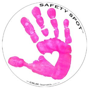 Magnet - Kids Handprint for Car Parking Lot Safety - White Background (Blue)