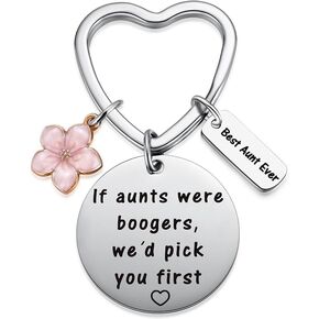Auntie Birthday Present keychain from Niece Nephew, Best Aunt Ever Gifts, Funny Aunts Were Boogers Christmas Gifts Mother's Day Birthday Anniversary Valentine's Day Family Presents Keyring from Nephew