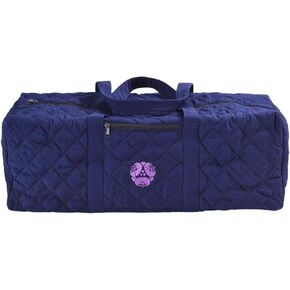 Hugger Mugger Quilted Yoga Mat Bag Black - fits Most Yoga mats with Extra Room for Props, 100% Durable Cotton, Double Handles, Inside and Outside Zipper Pockets