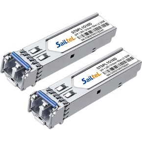 1.25 Gigabit Single Mode LC Duplex Transceiver,1000Base-LX Dual Fiber SFP Module,1310nm SMF, up to 10 km,DDM，Compatible with Cisco, Ubiquiti, Mikrotik,Netgear, Dlink,Linksys and More (1000M, x2)