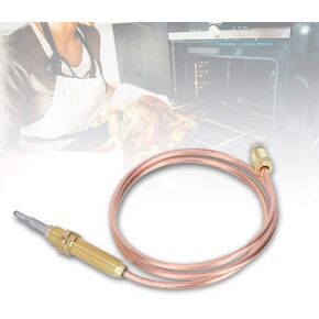 Thermocouple Replacement, Universal Thermocouple for Gas Fireplace Gas Burner Replacement Thermocouple for Gas Furnaces, Boilers and Water Heaters, M8 Thread, 23.6inch