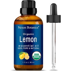 Organic Lemon Essential Oil 30 ml - Natural, Pure Organic Lemon Oil Essential Oil for Diffuser, Aromatherapy, Skin, Hair Care - Aceite de Limon - Citrus Essential Oils - Nexon Botanics