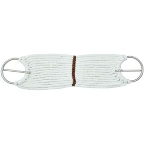 Mustang Pony Cinch with Ring and Tongue, White 22in