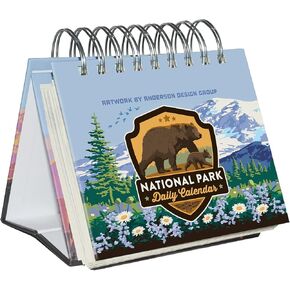 Americanflat Perpetual Flip Calendar for Office Desk - National Park Daily Perpetual Calendar with Spiral Binding featuring 63 National Parks Calendar 5.5" Desktop Size in Kuwait