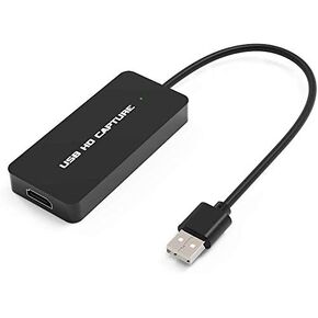 HDMI Game Capture Card USB Video Capture Full HD 1080P 60fps Live Streaming Video Record Device for Xbox 360/Xbox One/PS4/Wii U and Nintendo Switch Driver Free