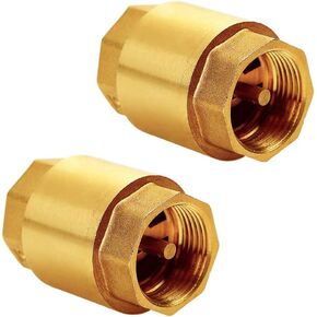Joywayus Brass Check Valve 1/2" NPT Female Thread One Way Backflow Preventer Check Valves (Pack of 2)