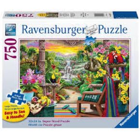 Ravensburger Tropical Retreat 750 Piece Large Format Jigsaw Puzzle for Adults - 16802 - Every Piece is Unique, Softclick Technology Means Pieces Fit Together Perfectly