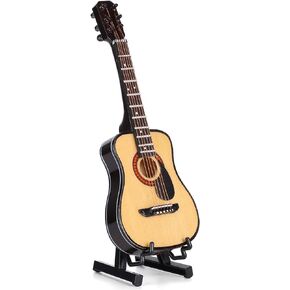 CiCiglow Miniature Guitar with Stand and Case, Mini Guitar Model with Stand and Case Musical Instrument Miniature Ideal Kids