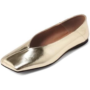 Patent Leather Ballet Flats for Women Fashionable Square Toe Ballet Flats for Women Loafer Shoes for Women Dress Shoes.