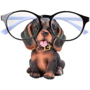 Puppy Dog Glasses Holder Stand Eyeglass Stand - Home Office Decorative Glasses Accessories (White Black) in Kuwait