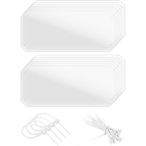 Cage Liner with Zip Ties - 13.8" x 5.9" Beveled Edge Plastic Side Lining for C&C Metal Wire Playpen - Clear Scatter Guard for Rabbit Guinea Pig Rat Ferret