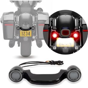 psler Bullet Rear Turn Signal Brake Light Bar, Motorcycle Lighting Accessory for Electra Glide Road Glide Road King and Street Glide(Chrome Red)