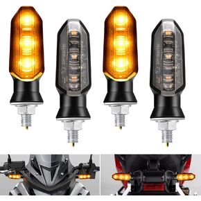 CHCSHH 4PCS Motorcycle Turn Signals 12V Universal Front Rear Blinker Turn Signal LED Lights Super Bright Amber Lamp for Motorcycle Motorbike Scooter Off Road Quad Cruiser