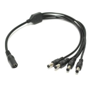 SOLTECH 4Way DC Power Supply Splitter for Security Cameras 1 Female to 4 Male 5.5 * 2.1mm 4 Channel Y Adaptor for 12V CCTV Surveillance Cameras