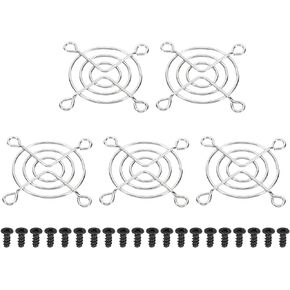 PATIKIL 65mm Fan Filter Grill with Screws, 5 Pack Chrome Plated Iron Frame Ventilator Grill Protector Mesh Dustproof Case Cover for Computer, Fan, Silver Tone